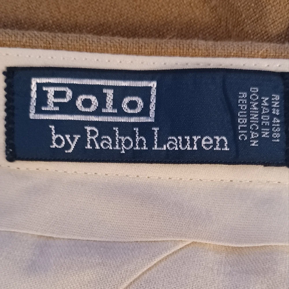 Polo Ralph Lauren Men's Tan Linen Pants With Button Fly. Size 38/30
